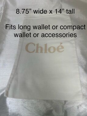⭐️CHLOE DUSTBAG, 8.75” wide x 14” tall, EUC